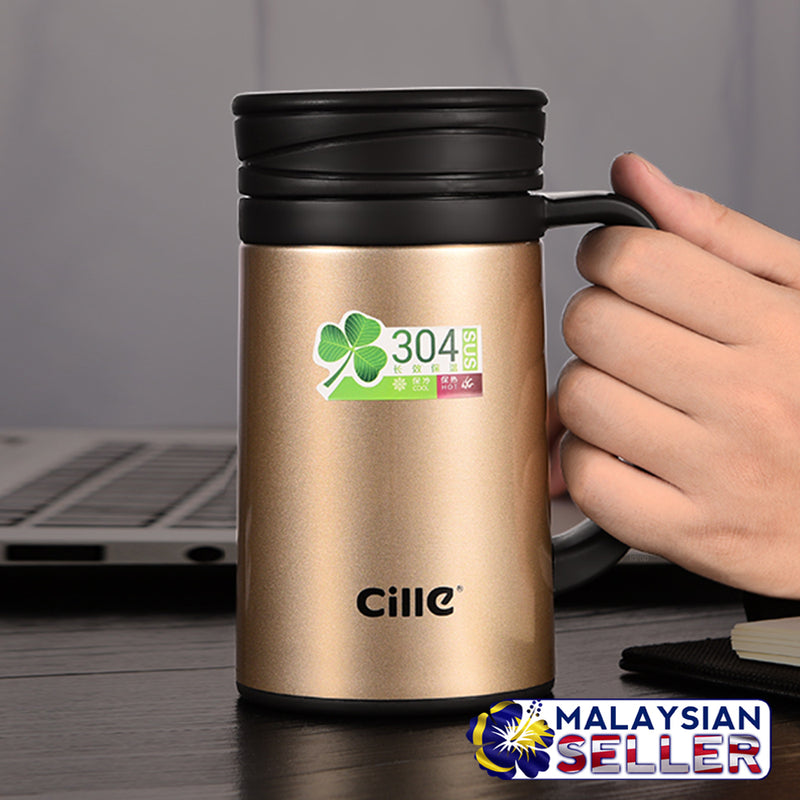 idrop Cille Thermos Drinking Mug Stainless Steel and Spill Proof Lid [ 520ml ]