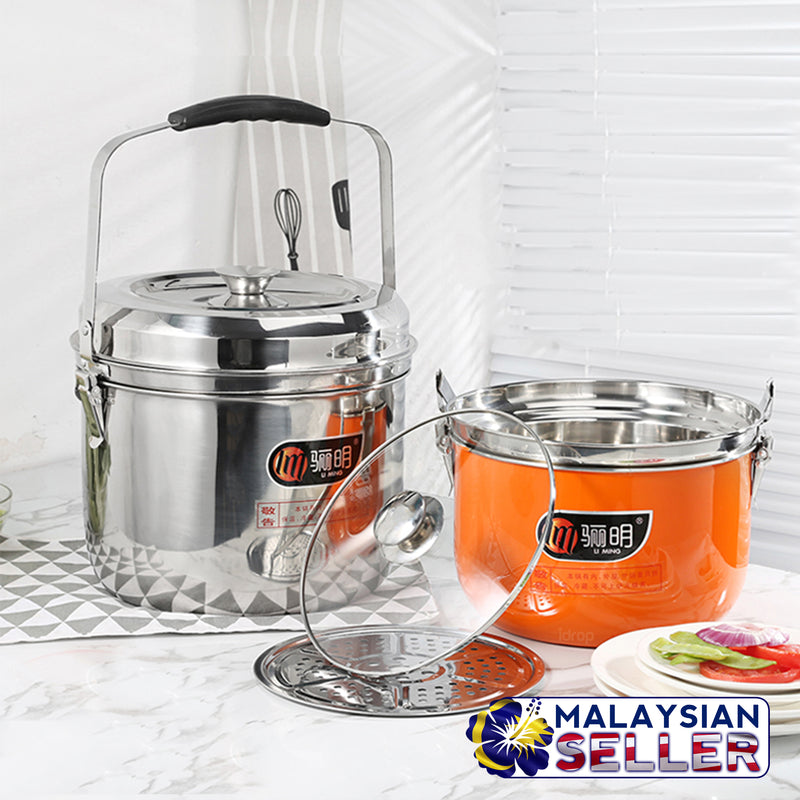idrop 9L Multifunction Compact Layered Cooking Pot with handle and lock