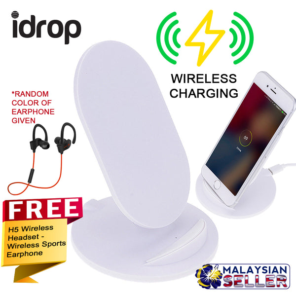 idrop COMBO M8-5W Wireless Charger  + FREE H5 Wireless Headset Earphone