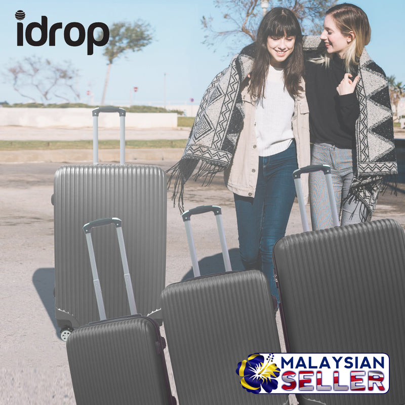 idrop PREMIUM 3 IN 1 Holiday Travel Wheeled Luggage Bag Set With Multi-Position Handling Method