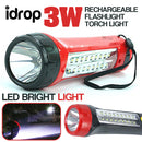 idrop LED 3W Rechargeable Flashlight Bright Torch Light