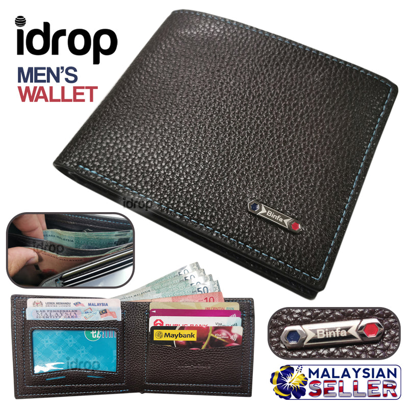 idrop Men-bense Binfa  Men's Fold Wallet [ PU 999-5 ]