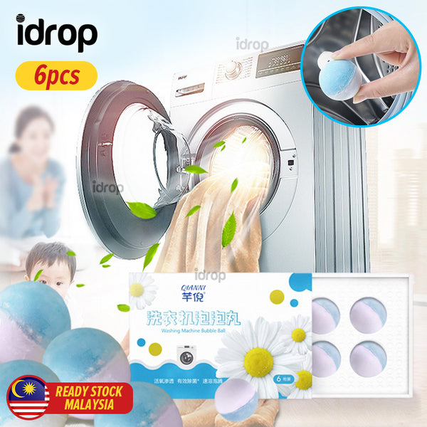 idrop [ 6pcs ] Washing Machine Cleaner Deep Cleaning Bubble Detergent Ball / Bebola Pencuci Mesin Basuh / 洗衣机泡泡丸(6粒)