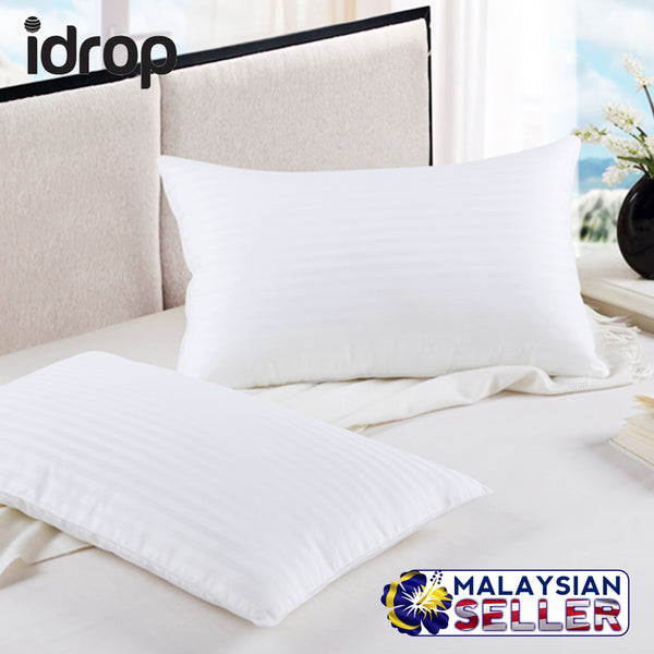idrop Fashion & Comfortable Pillow | Comfort White Standard Striped Pillow [ 2pcs ]