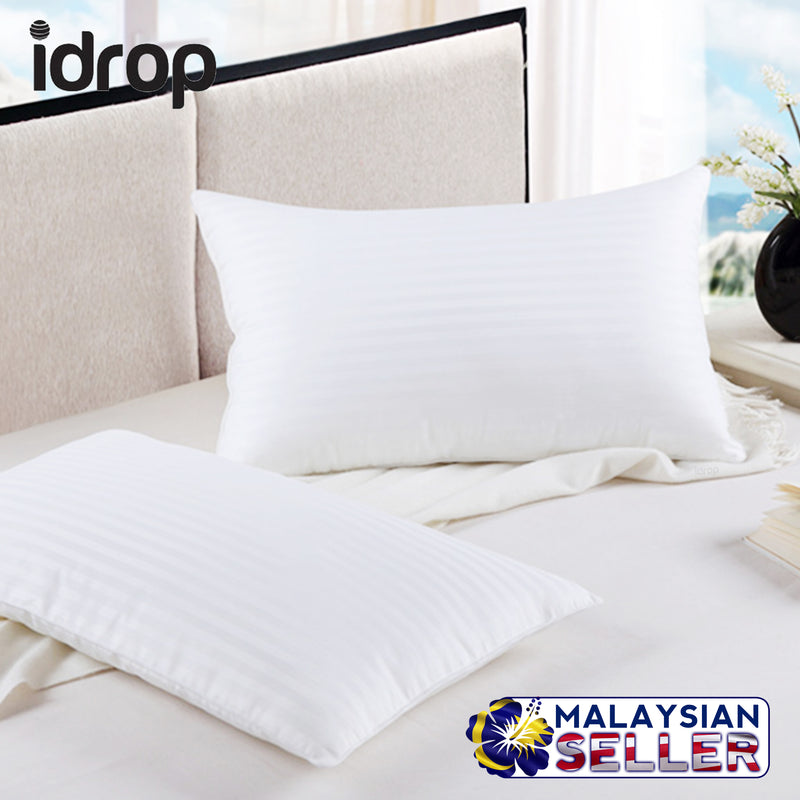 idrop Fashion & Comfortable Pillow | Comfort White Standard Striped Pillow [ 2pcs ]