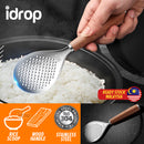 idrop Rice Scoop Stainless Steel SUS304 with Rosewood Wood Handle / Senduk Nasi Keluli Tahan Karat Dengan Pemegang Kayu / 可立花梨木不锈钢饭勺