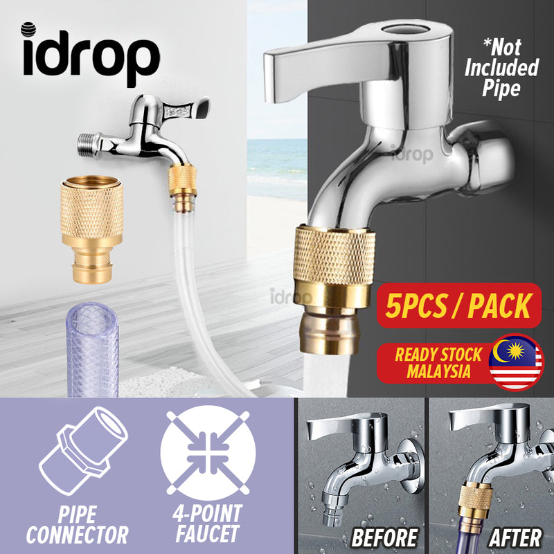 idrop [ 5pcs / Pack ] 4 Point Water Pipe Joint Connector / Penyambung Sambungan Paip Air / 4分水管接头神器