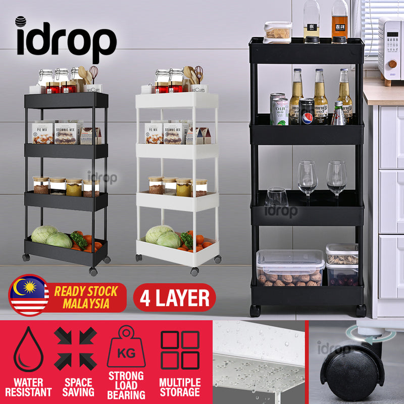 idrop [ 4 LAYER ] Household Storage Multilayer Portable Shelf Rack