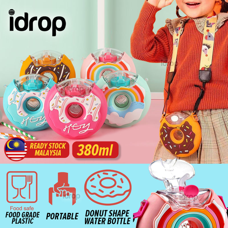 idrop [ 380ml ] Children Donut Drinking Water Bottle Botol Minuman Bentuk Donut kanak-kanak 儿童甜甜圈饮用水瓶