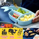 idrop [ 3 Grid ] Whale Shape Design Ceramic Plate / Pinggan Seramik Bentuk Ikan / 陶瓷碟 鲸鱼分格陶瓷盘(格)