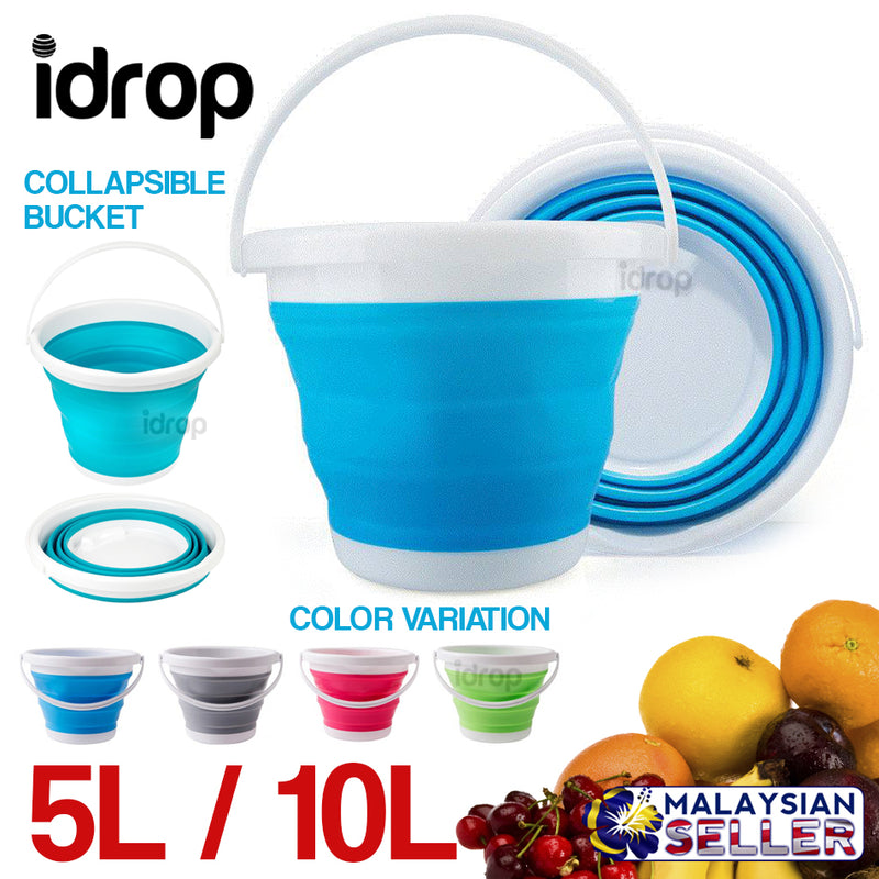idrop 5L / 10L Round Collapsible Bucket