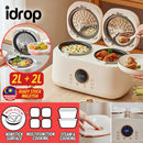 idrop [ 2 Liter ] 2 IN 1 Multifunction Smart Electric Health Rice Cooker 800W / Periuk Masak Elektrik Pelbagai Guna Dua Dalam Satu / 2L智能养生电饭煲800W双饭煲