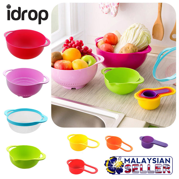 idrop Colorful Kitchen Bowl Mixer and Measuring Spoon Cup Set