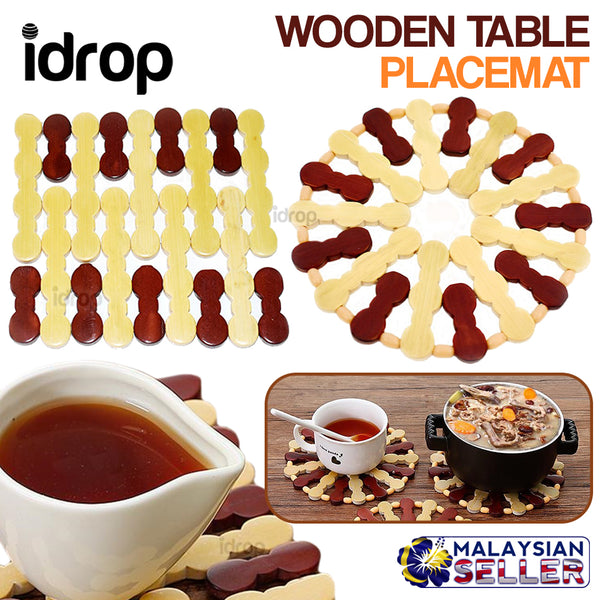 idrop Wooden Table Placemat 18pcs Mat