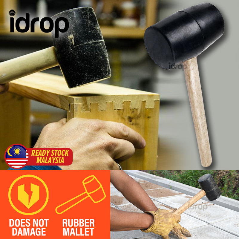 idrop 600G Rubber Hammer Mallet / Tukul Palu Getah / 木柄橡胶锤