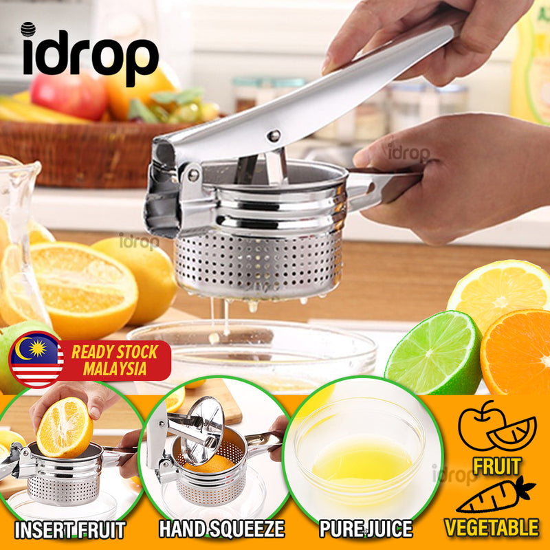 idrop Handheld Stainless Steel Fruit & Vegetable press Juicer / Pemerah Air Jus Buah & Sayur / 盒装手动榨汁器