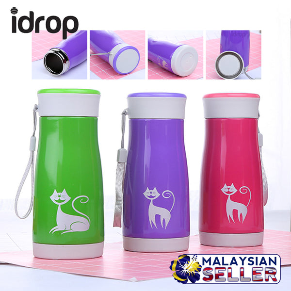 idrop BACHELOR CUP Drinking Flask Thermos with Cat Illustration