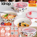 idrop [ 15cm ] Instant Noodle Ceramic Bowl with Lid Cover / Mangkuk Ceramic Dengan Penutup / 单柄陶瓷保鲜碗