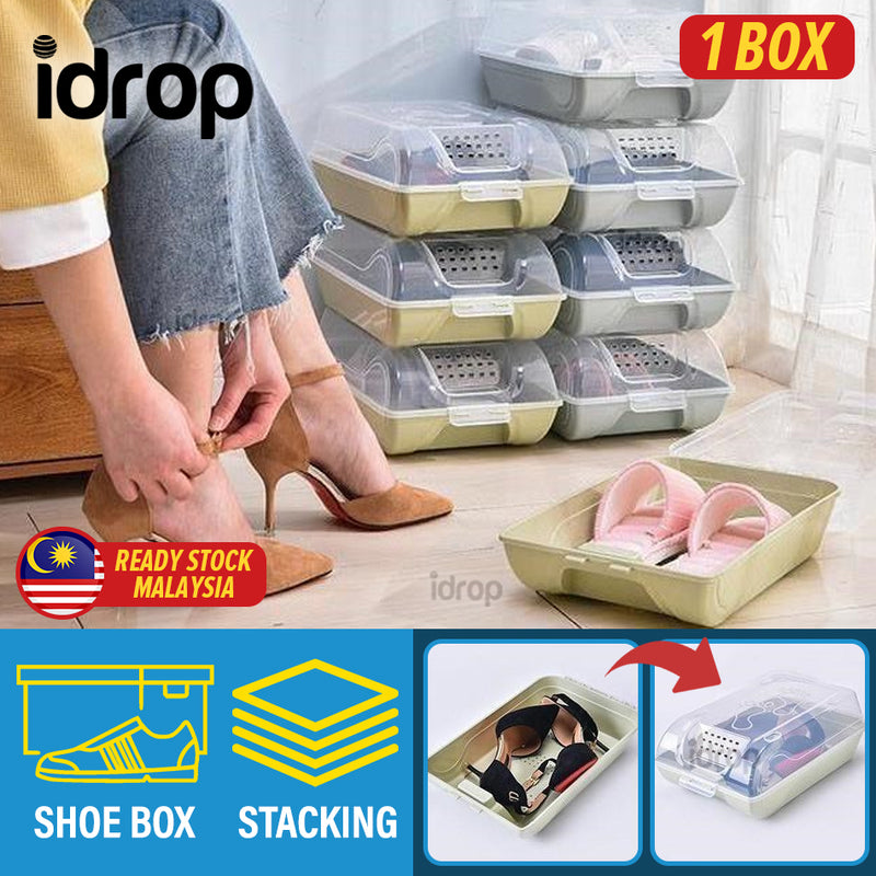 idrop Home Storage Stackable Dustproof Transparent Shoe Box [ 1 Box ]