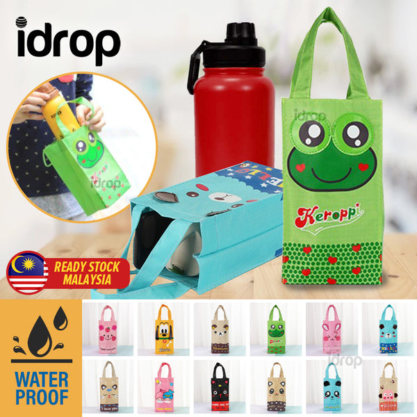 idrop Waterproof Water Bottle Tote Bag / Beg Tote Botol Air Kalis Air / 卡通水壶袋(防水)