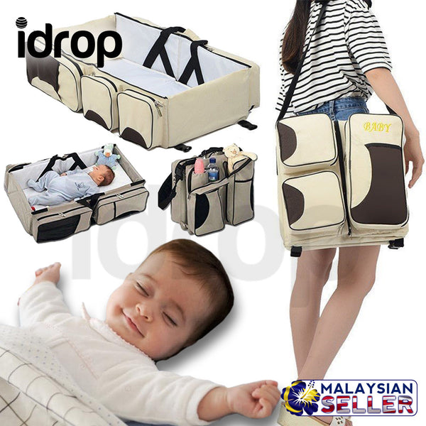 idrop MULTIFUNCTION 3 IN 1 - Portable Baby Bag + Changing Station + Travel Bassinet Travel Bed