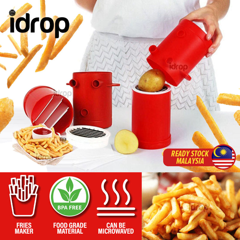 idrop [ 2 IN 1 ] Potato Fries Maker Cutter Slicer Suitable For Microwave Container Foodgrade BPA FREE / Bekas Pemotong Kentang Pembuat Kentang Goreng / 新品 土豆切条器 微波炉薯条烘烤一体机 薯条制作器