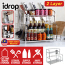 idrop [ 2 LAYER ] Stainless Steel Kitchen Supply Rack + Utensil & Cutting Board Storage