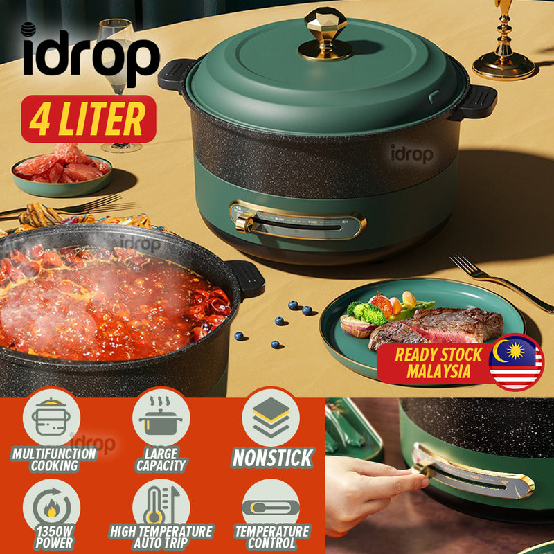 idrop [ 4L ] Electric Hot Pot 1350W Cooker / Periuk Memasak Elektrik / 4L味世电火锅 1350W