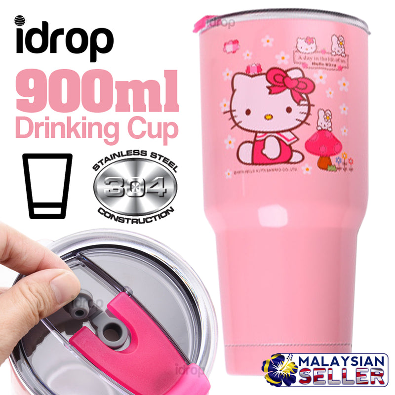 idrop 900ml Stainless Steel Drinking Cup [ Kitty ]