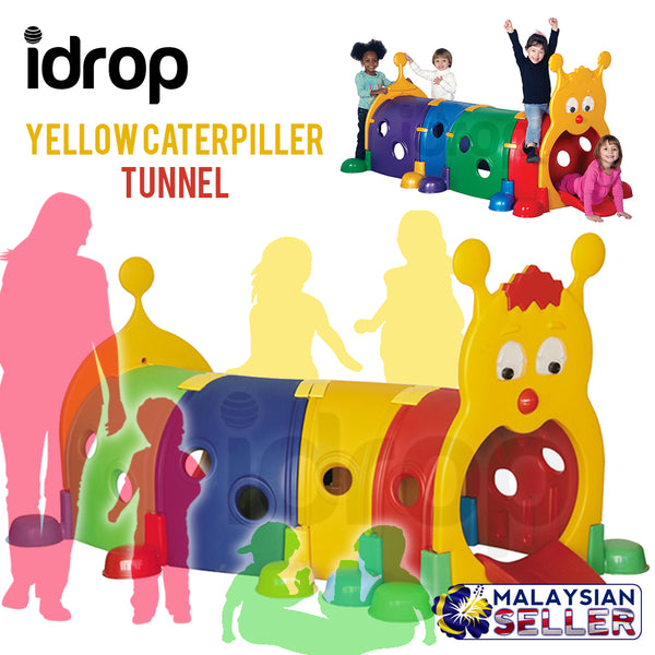 idrop PLAYGROUND - Children Yellow Caterpillar Tunnel ( 4 Sections )