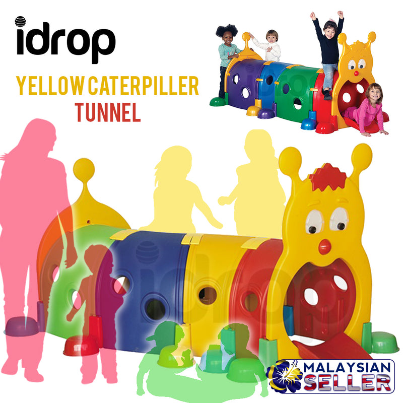 idrop PLAYGROUND - Children Yellow Caterpillar Tunnel ( 4 Sections )
