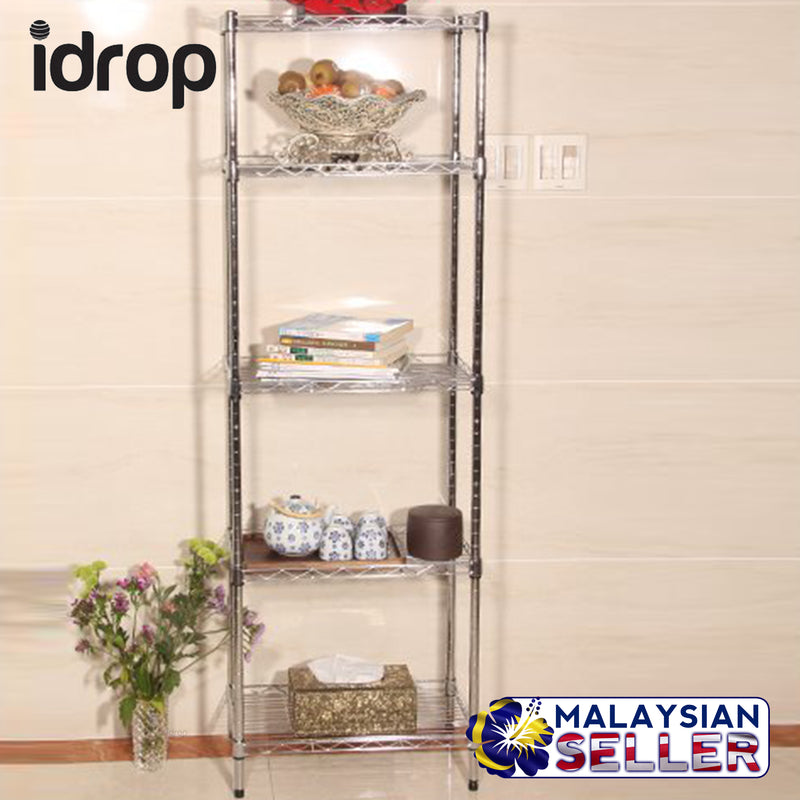 idrop 5 Tier layer Metal Shelving Rack - Home/Kitchen Storage Rack Shelves
