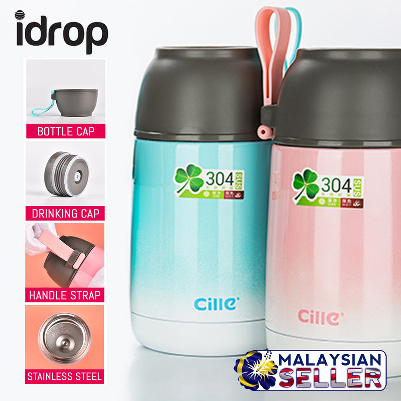 idrop Cille Thermos Drinking Water Bottle Flask Container [ 680ml ]