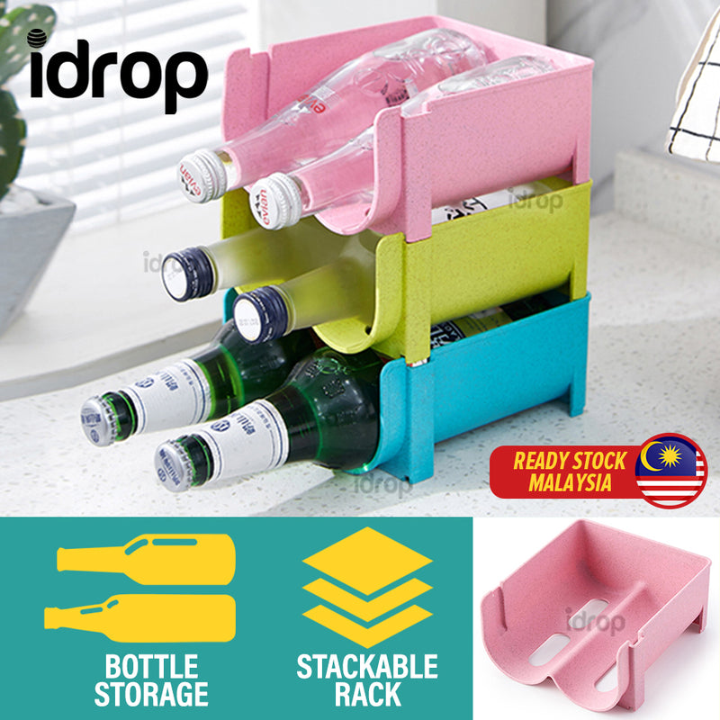 idrop [ 2 SLOT ] Kitchen Stacking Bottle Holder Organizing Storage