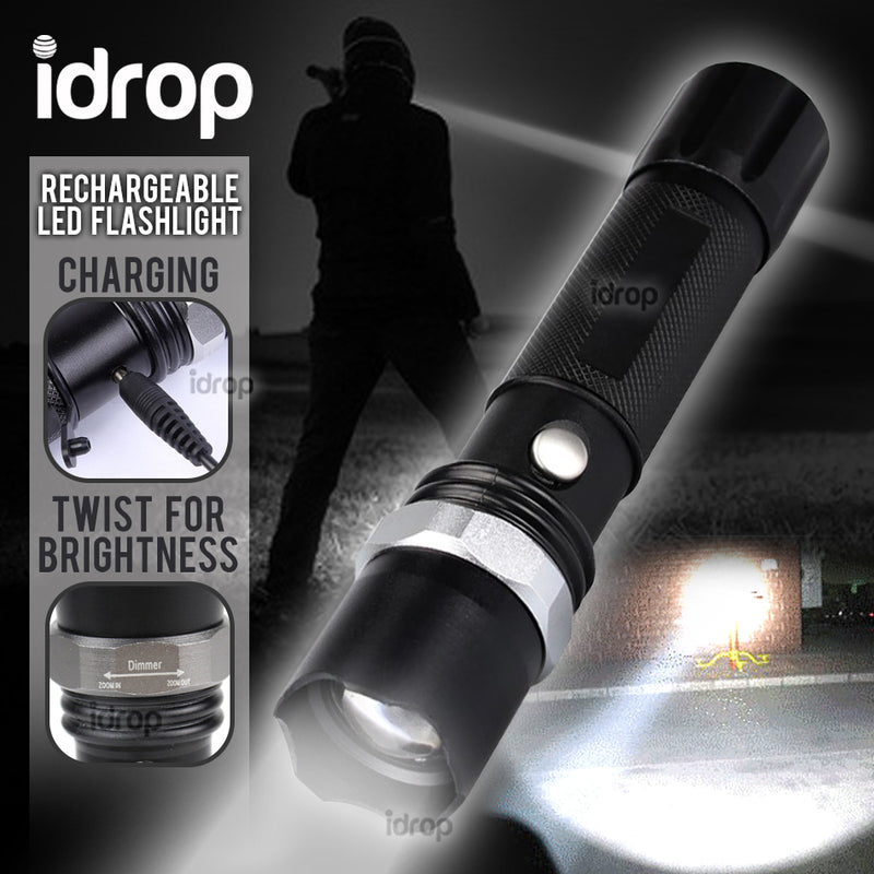 idrop Strong LED Rechargeable Flashlight / Lampu Suluh