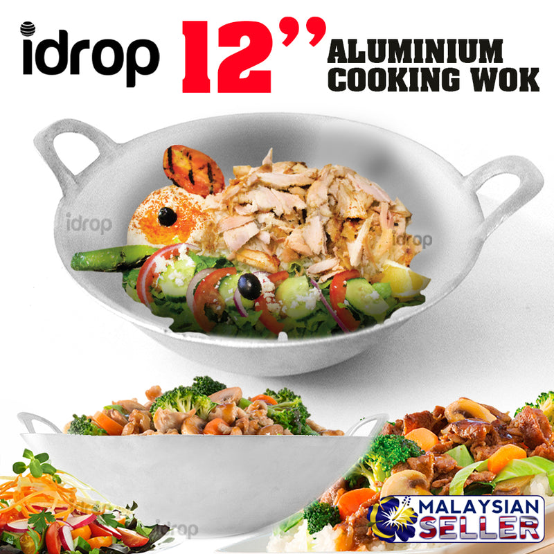 idrop 12 Inch Aluminium Cooking Wok [ POLISH ]