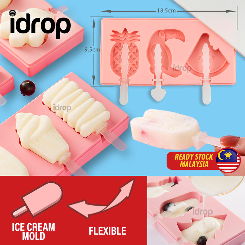idrop DIY Flexible Homemade Ice Cream Popsicle Mold
