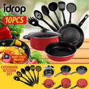 idrop [ 10pcs ] COOKWARE SET - Kitchen Cookingware Pot Pan and Utensils / Set Kuali dan Periuk Memasak / 厨房炊具锅具和餐具
