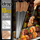 idrop 10pcs Stainless Steel BBQ Skewer Stick Barbecue Rod [ 30cm ]
