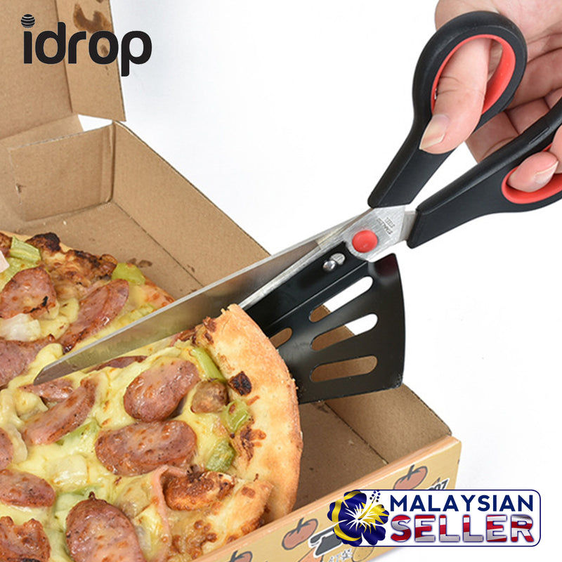 idrop Pizza Scissors with detachable pizza serving plate