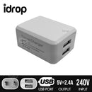 idrop USB Charger Plug Head 2 USB Port [ US Regulation Standard ]