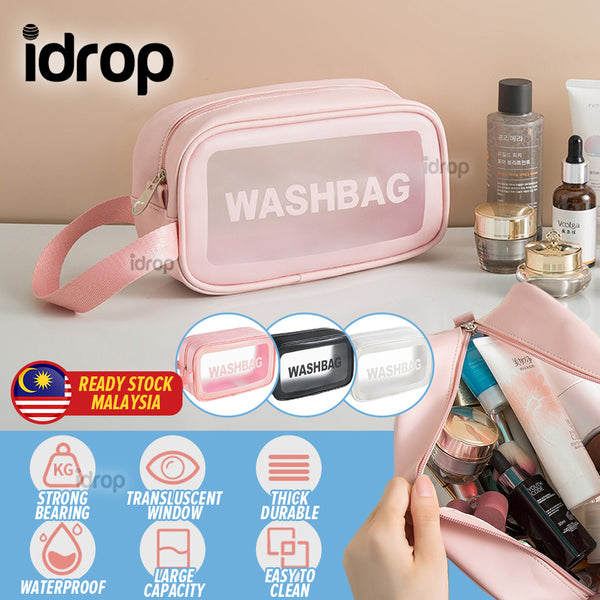 idrop Cosmetic & Toiletry Washbag PU Waterproof Bag / Beg Mudah Alih Barangan Kosmetik / 化妆品收纳包PU防水材料小号(洗漱包WASHBAG)