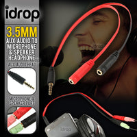 idrop 3.5mm Aux Audio Adapter Cable to Audio Speaker Headphone & Microphone Jack Port