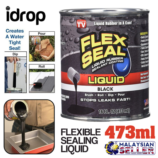 idrop Flexible Sealer Liquid - Seal Solution [ 473ml ][ Black ]