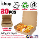 idrop [ 20pcs ] Plain Brown Lunch Box Use Paper [ LARGE / MEDIUM ][ 253gsm + ISPE ]