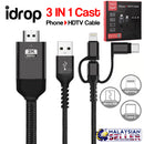 idrop 3 IN 1 Cast - Phone to HDTV Cable [ Lightning / Micro / Type C / HDTV ]