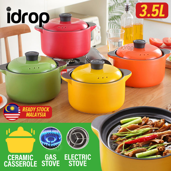 idrop [ 3.5L ] Healthy Ceramic Casserole Cooker Pot