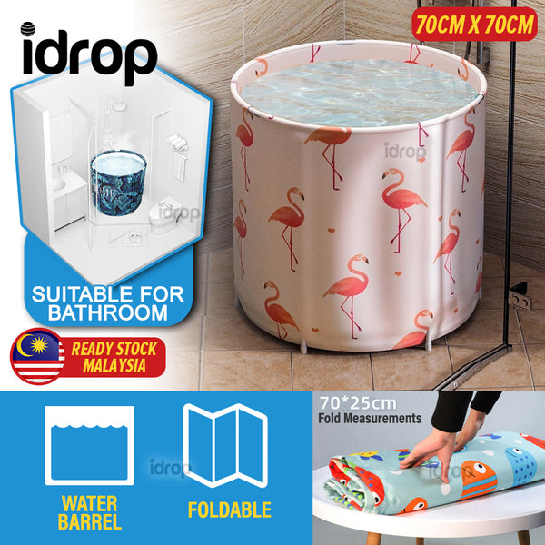 idrop [ 70CM X 70CM ] Foldable Bathing Barrel Water Container