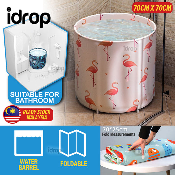 idrop [ 70CM X 70CM ] Foldable Bathing Barrel Water Container