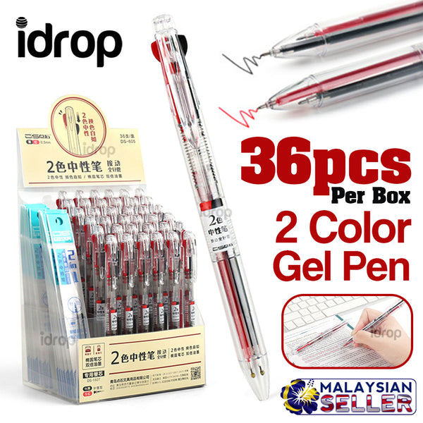 idrop 0.5mm 2 Color Red Black Gel Pen [ 36pcs / Box ]